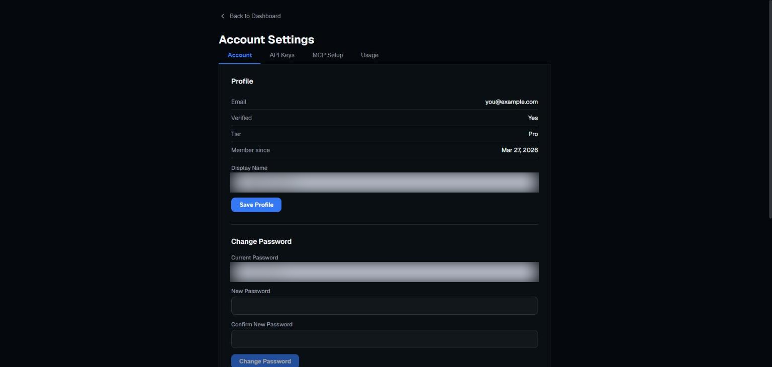 Account settings