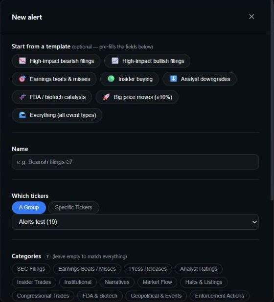 Alert preferences